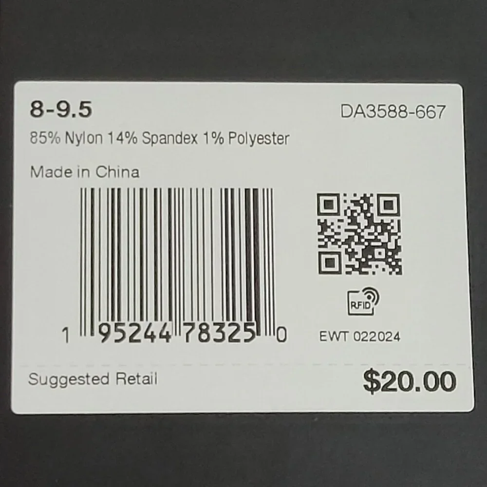 Nike‎ Spark Running Ankle Socks Women 9.5-11 Men 8-9.5 Lightweight Reflective
